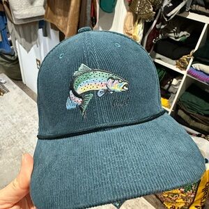 COAL Corduroy Bass Fish Embroidered Cap in Blue